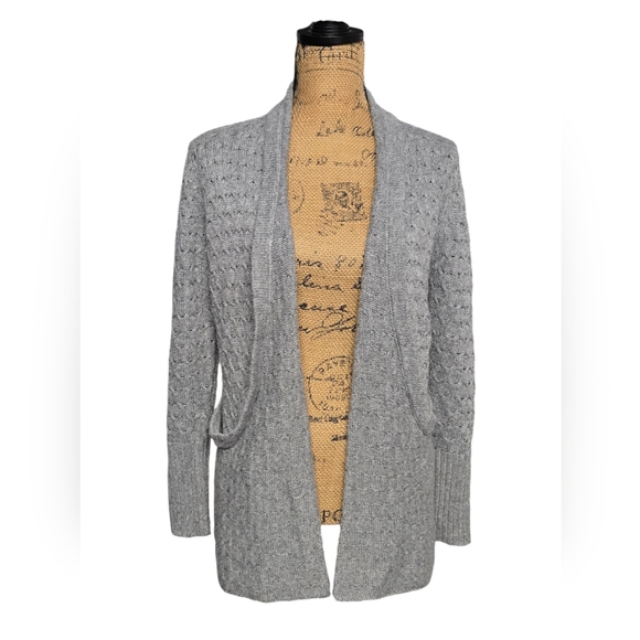 Brixon Ivy Open Front Swoop Pocket Gray Cardigan Sweater Sz XS - Picture 1 of 8